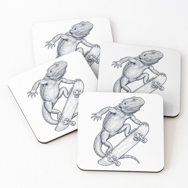 Item preview, Vintage Bearded Dragon Skateboarding Skate Animal Lover designed and sold by DoodleTortle.