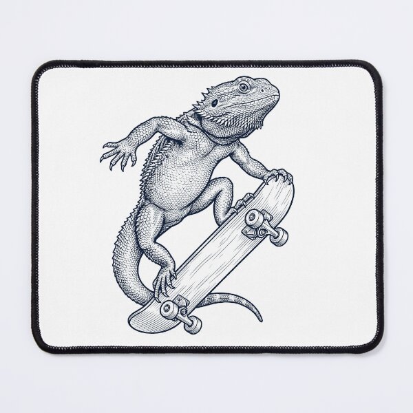 Item preview, Vintage Bearded Dragon Skateboarding Skate Animal Lover designed and sold by DoodleTortle.
