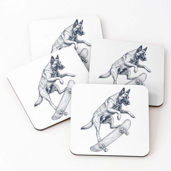 Item preview, Vintage Belgian Malinois Skateboarding Skate Dog Dad Lover designed and sold by DoodleTortle.