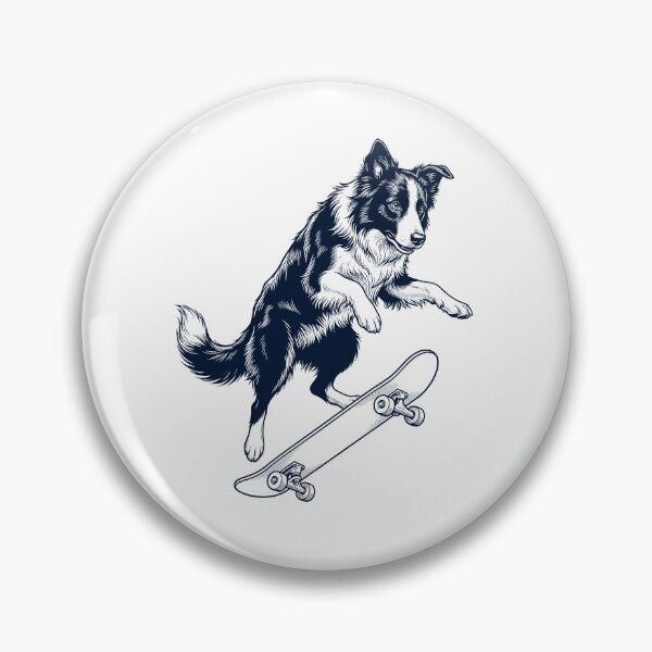 Item preview, Vintage Border Collie Skateboarding Skate Dog Dad Lover designed and sold by DoodleTortle.