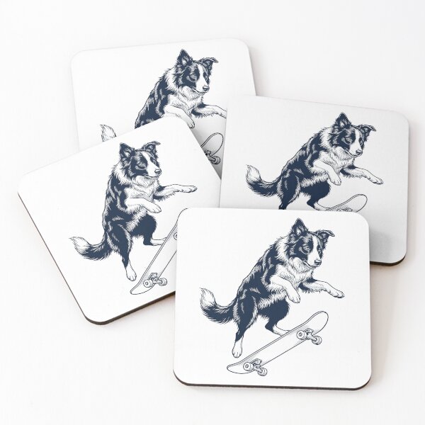 Item preview, Vintage Border Collie Skateboarding Skate Dog Dad Lover designed and sold by DoodleTortle.