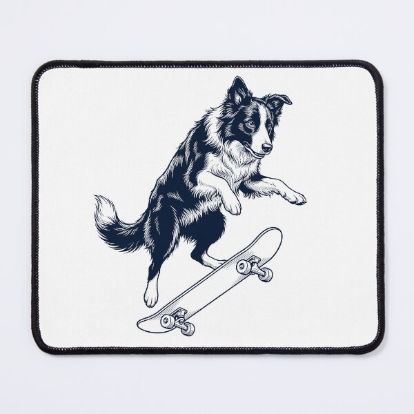 Item preview, Vintage Border Collie Skateboarding Skate Dog Dad Lover designed and sold by DoodleTortle.