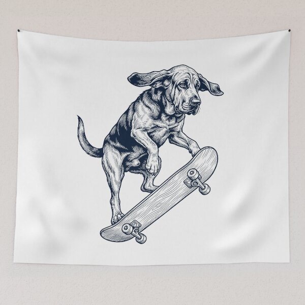 Item preview, Vintage Bloodhound Skateboarding Skate Dog Dad Lover designed and sold by DoodleTortle.