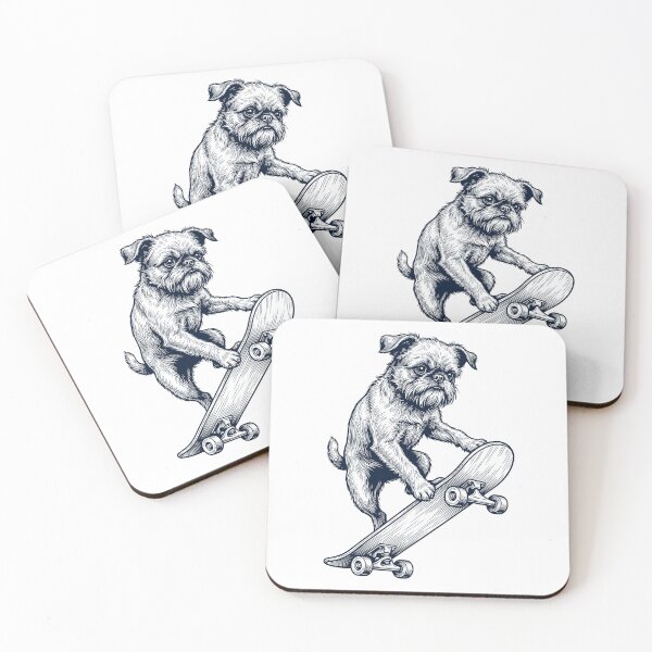 Item preview, Vintage Brussels Griffon Skateboarding Skate Dog Dad Lover designed and sold by DoodleTortle.