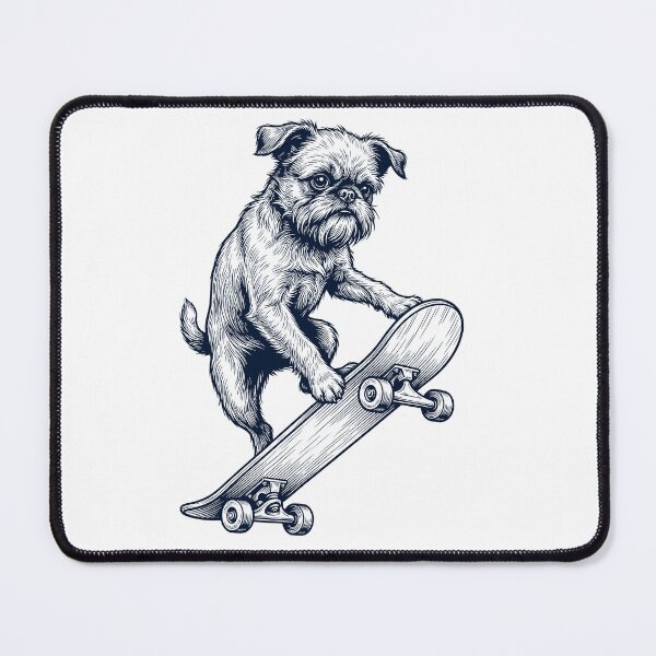 Item preview, Vintage Brussels Griffon Skateboarding Skate Dog Dad Lover designed and sold by DoodleTortle.
