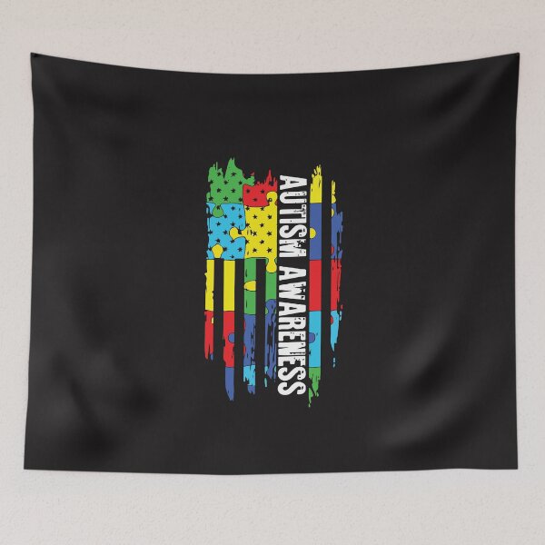Item preview, Autism Awareness Mom Dad USA Flag Puzzle Support Family Design designed and sold by kiralynstration.