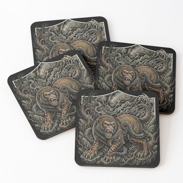 Item preview, Nue Japanese Chimera Yokai - Dark Fantasy Monster Tattoo Art designed and sold by UltimateJapan.
