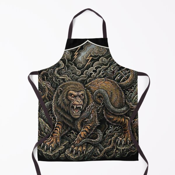 Item preview, Nue Japanese Chimera Yokai - Dark Fantasy Monster Tattoo Art designed and sold by UltimateJapan.