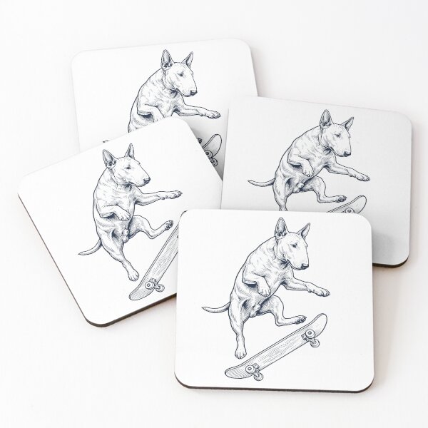 Item preview, Vintage Bull Terrier Skateboarding Skate Dog Dad Lover designed and sold by DoodleTortle.