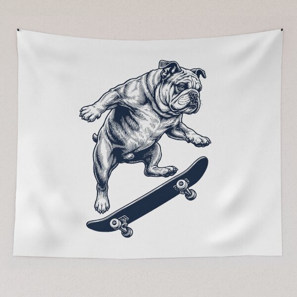 Item preview, Vintage Bulldog Skateboarding Skate Dog Dad Lover designed and sold by DoodleTortle.