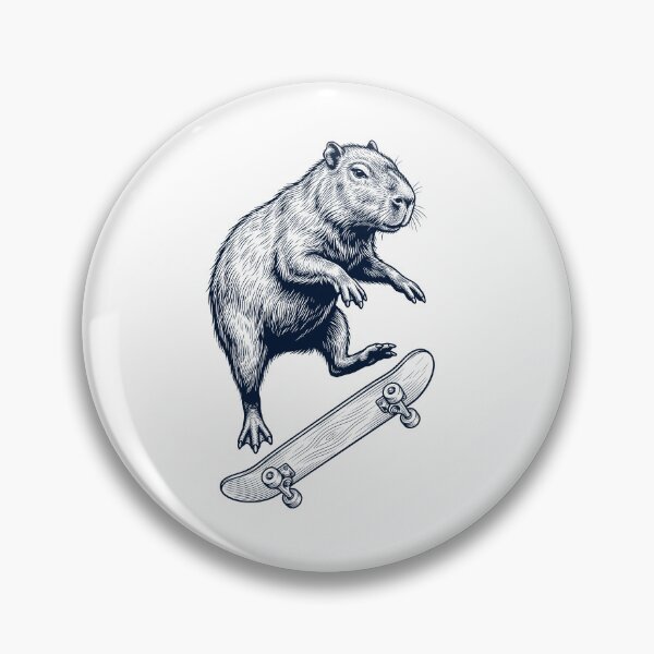 Artikelvorschau, Vintage Capybara Skateboarding Skate Animal Lover entworfen und verkauft von DoodleTortle.
