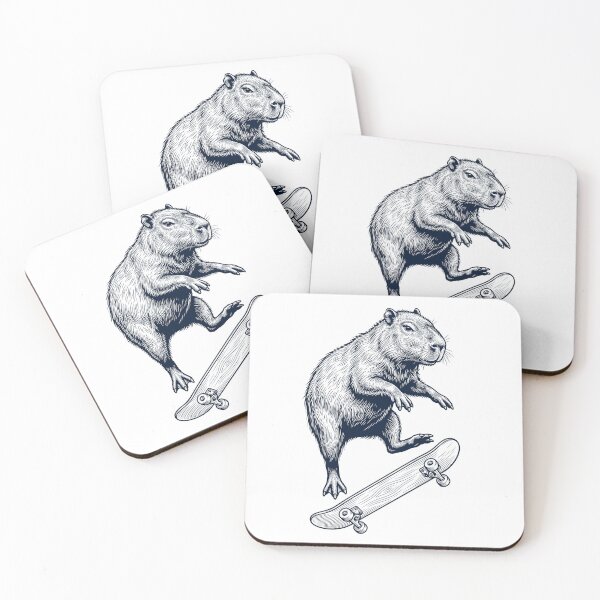 Item preview, Vintage Capybara Skateboarding Skate Animal Lover designed and sold by DoodleTortle.