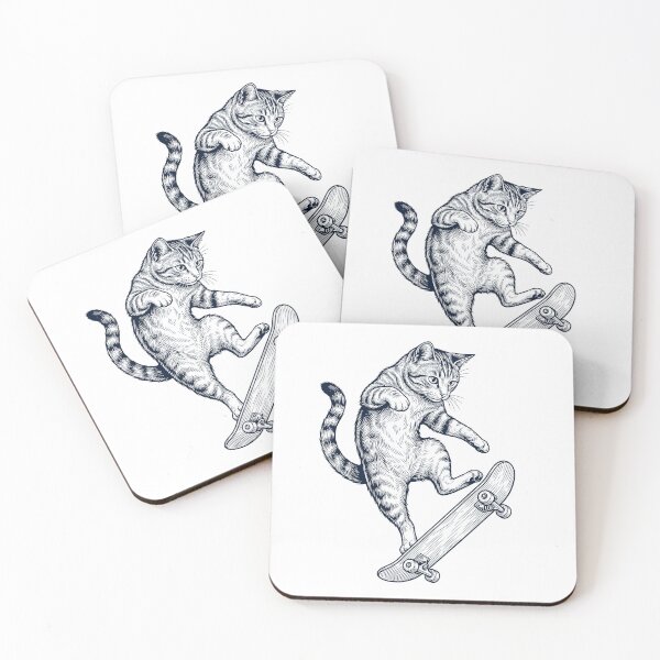Item preview, Vintage Cat Skateboarding Skate Animal Lover designed and sold by DoodleTortle.