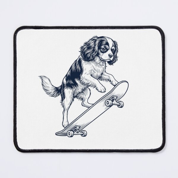 Item preview, Vintage Cavalier King Charles Spaniel Skateboarding Skate Dog Dad Lover designed and sold by DoodleTortle.