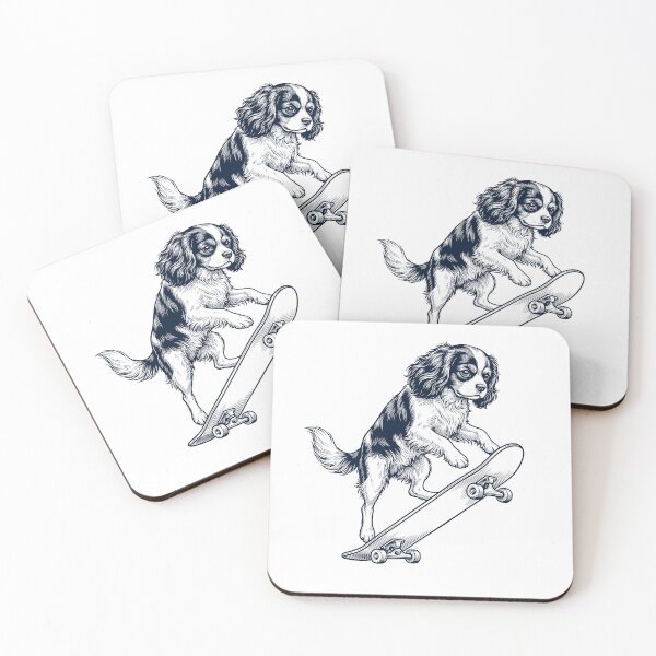 Item preview, Vintage Cavalier King Charles Spaniel Skateboarding Skate Dog Dad Lover designed and sold by DoodleTortle.