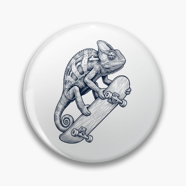 Item preview, Vintage Chameleon Skateboarding Skate Animal Lover designed and sold by DoodleTortle.