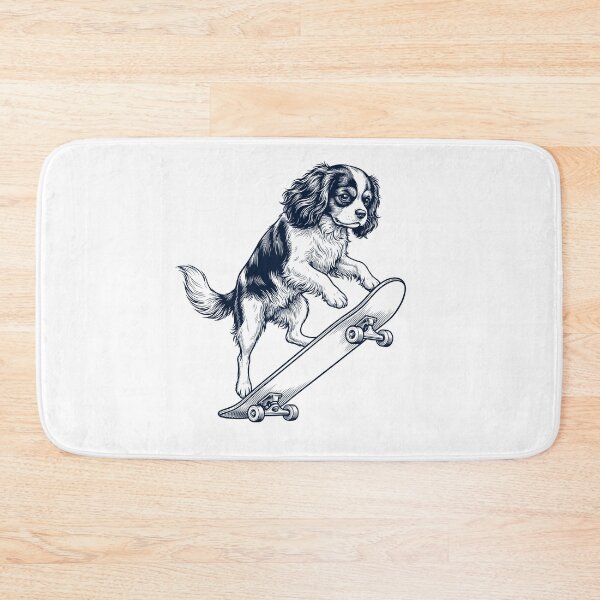 Item preview, Vintage Cavalier King Charles Spaniel Skateboarding Skate Dog Dad Lover designed and sold by DoodleTortle.