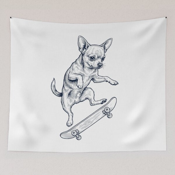 Item preview, Vintage Chihuahua Skateboarding Skate Dog Dad Lover designed and sold by DoodleTortle.