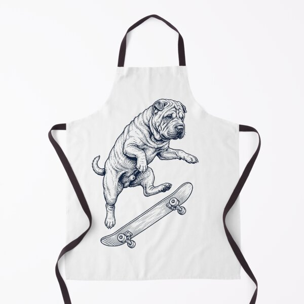 Item preview, Vintage Chinese Shar Pei Skateboarding Skate Dog Dad Lover designed and sold by DoodleTortle.