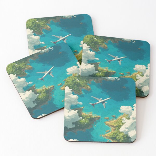 Item preview, Airplane Tropical Island Aerial Travel View designed and sold by NicolasGlowArt.