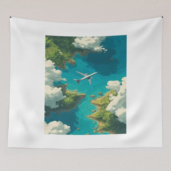 Item preview, Airplane Tropical Island Aerial Travel View designed and sold by NicolasGlowArt.