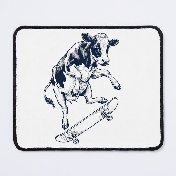 Item preview, Vintage Cow Skateboarding Skate Animal Lover designed and sold by DoodleTortle.