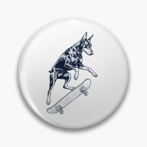 Item preview, Vintage Doberman Pinscher Skateboarding Skate Dog Dad Lover designed and sold by DoodleTortle.