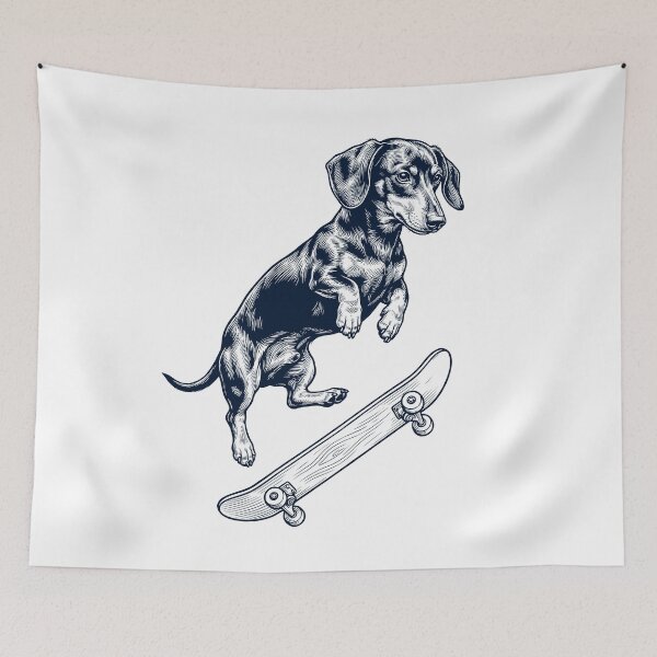 Item preview, Vintage Dachshund Skateboarding Skate Dog Dad Lover designed and sold by DoodleTortle.
