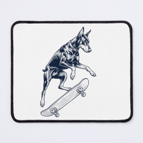 Item preview, Vintage Doberman Pinscher Skateboarding Skate Dog Dad Lover designed and sold by DoodleTortle.