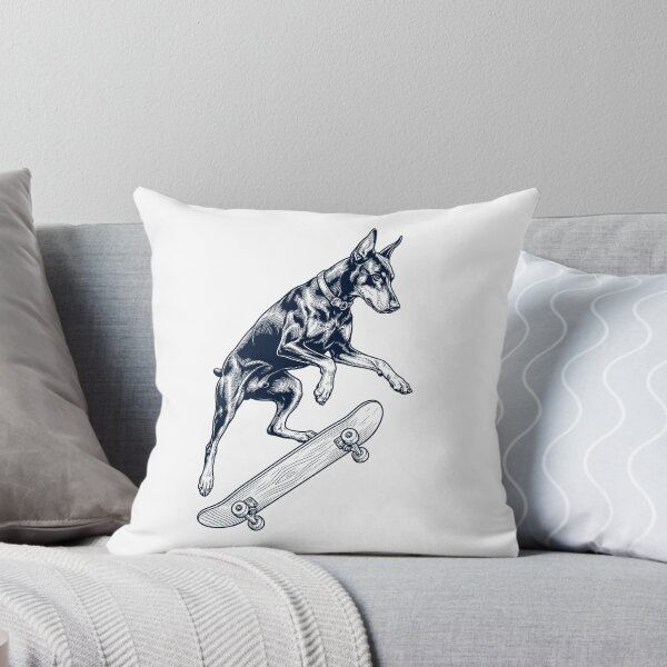 Item preview, Vintage Doberman Pinscher Skateboarding Skate Dog Dad Lover designed and sold by DoodleTortle.