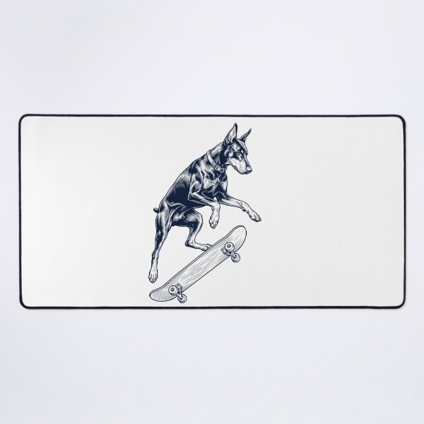 Item preview, Vintage Doberman Pinscher Skateboarding Skate Dog Dad Lover designed and sold by DoodleTortle.