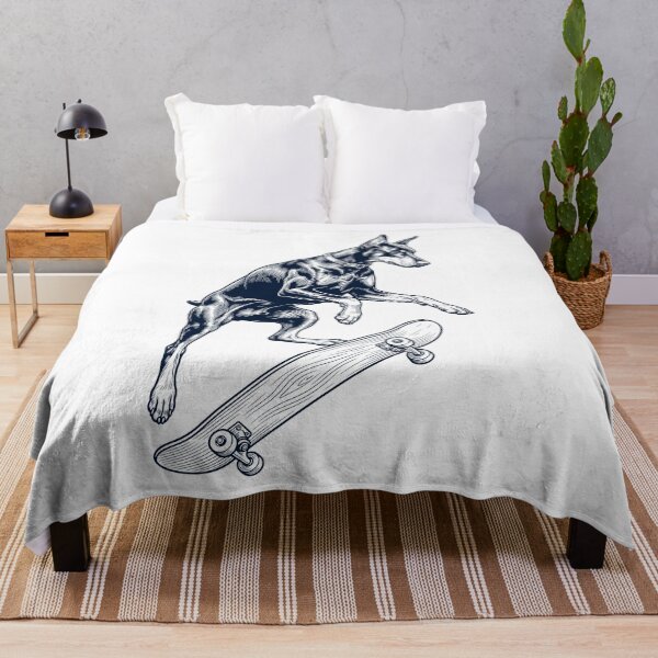 Item preview, Vintage Doberman Pinscher Skateboarding Skate Dog Dad Lover designed and sold by DoodleTortle.