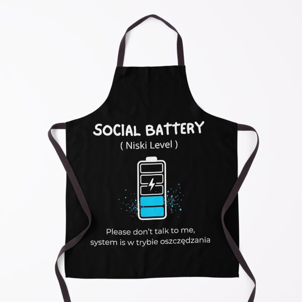 Item preview, Black Social Battery Niski Level - Funny Polish English Introvert designed and sold by VibePolinglish.