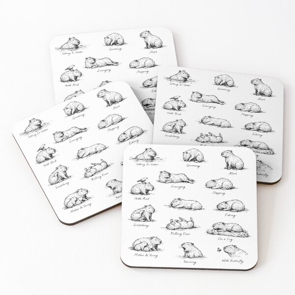 Item preview, 14 Capybaras Illustration designed and sold by YV Designs & Stuff.