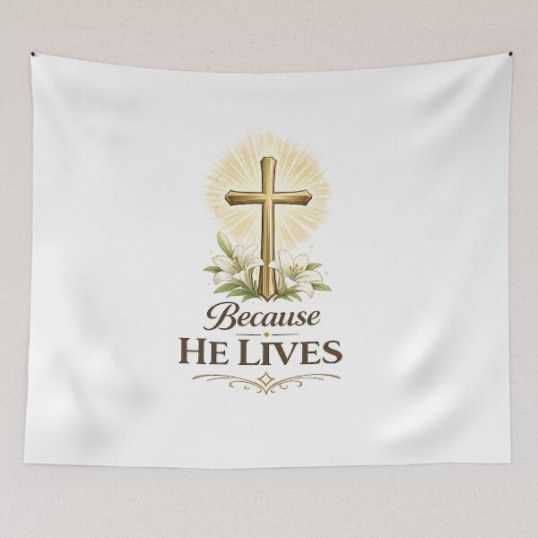Item preview, Because He Lives Christian Easter Faith Design designed and sold by StyleLap.