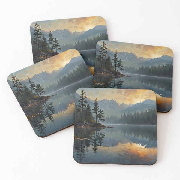 Item preview, Misty Mountain Dawn Landscape designed and sold by Glitchart66.