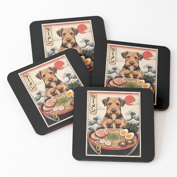 Item preview, Vintage Airedale Terrier Ramen Japanese Kawaii Anime Dog Lover designed and sold by TerryConnells.