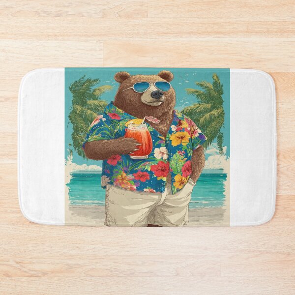 Item preview, Tropical Bear Hawaiian Shirt Beach Vacation Drink designed and sold by NicolasGlowArt.