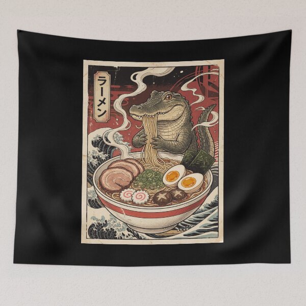 Item preview, Vintage Alligator Ramen Japanese Kawaii Anime Animal Lover designed and sold by TerryConnells.