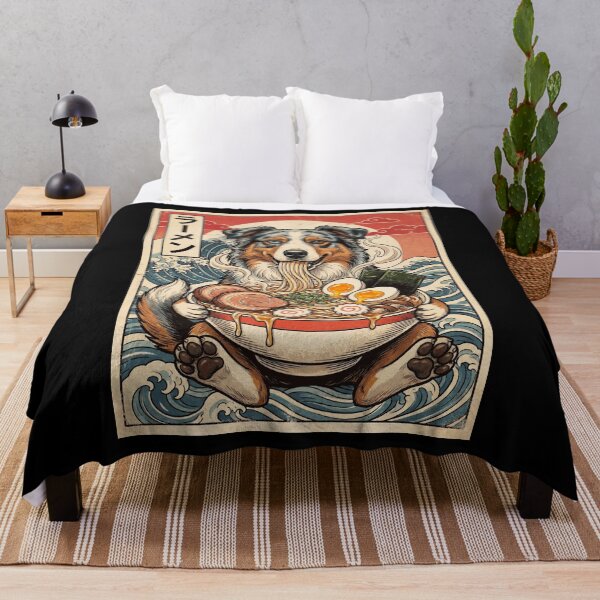 Artikelvorschau, Vintage Australian Shepherd Ramen Japanisch Kawaii Anime Hundeliebhaber entworfen und verkauft von TerryConnells.