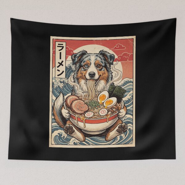 Artikelvorschau, Vintage Australian Shepherd Ramen Japanisch Kawaii Anime Hundeliebhaber entworfen und verkauft von TerryConnells.