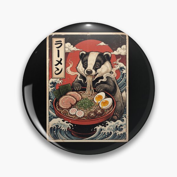 Item preview, Vintage Badger Ramen Japanese Kawaii Anime Animal Lover designed and sold by TerryConnells.