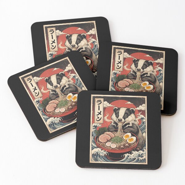 Item preview, Vintage Badger Ramen Japanese Kawaii Anime Animal Lover designed and sold by TerryConnells.