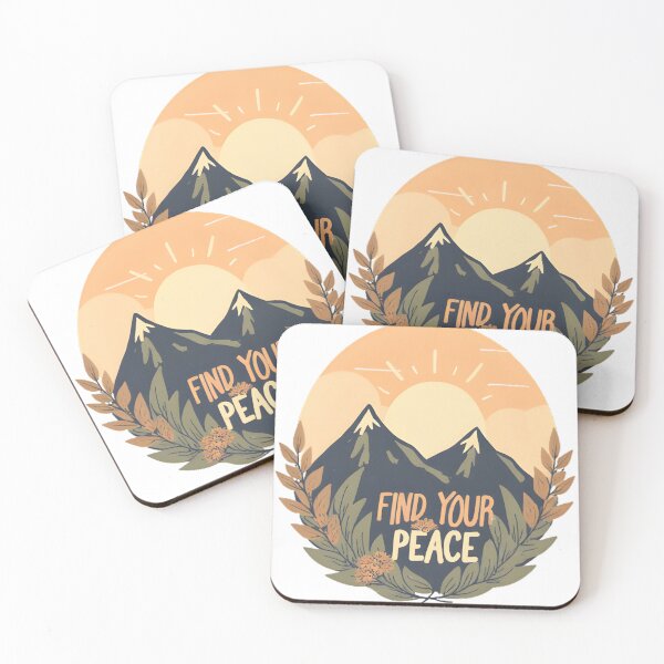 Item preview, Find Your Peace Mountain Sunset Nature Illustration designed and sold by Kavya Art.