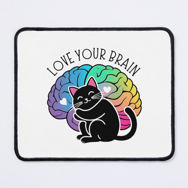 Item preview, Love Your Brain Cat Design – Neurodiversity Pride Shirt, Cute Black Cat ADHD Autism Awareness designed and sold by MindScience4You.