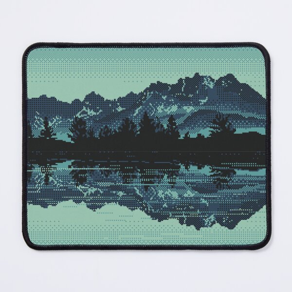 Item preview, Retro Pixel Art Mountain Lake designed and sold by OneToTee.