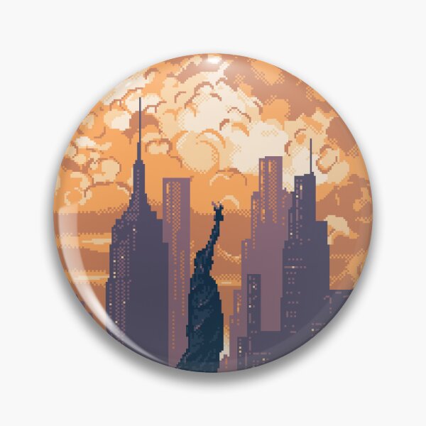 Item preview, Estatua de la Libertad en estilo pixel art retro designed and sold by OneToTee.