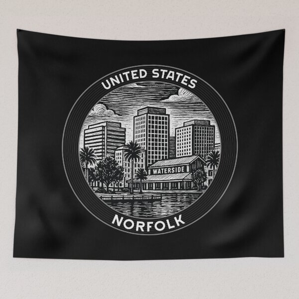 Item preview, Norfolk USA Linocut Style  designed and sold by Thistle-TShop.