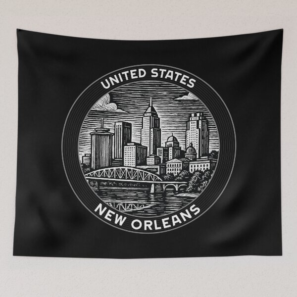 Item preview, New Orleans USA Linocut Style  designed and sold by Thistle-TShop.