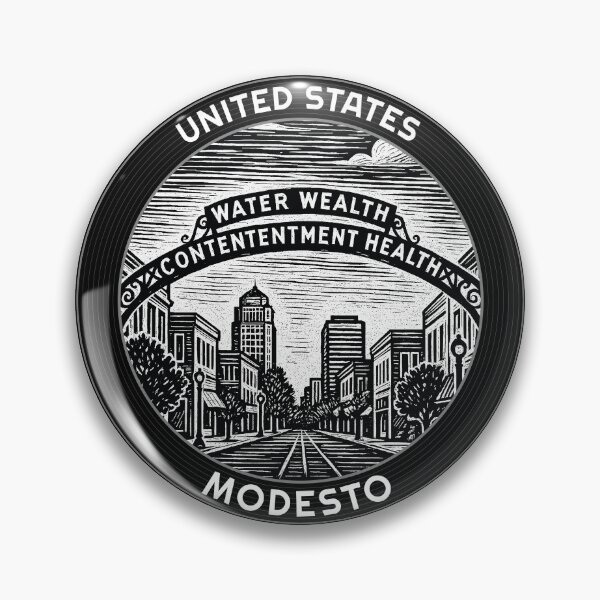 Item preview, Modesto USA Linocut Style  designed and sold by Thistle-TShop.